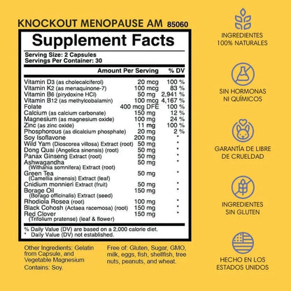 <tc>Knockout Menopause AM | Natural Support for Energy, Focus, Mood Swings, and Hot Flashes</tc>