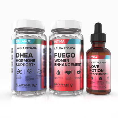 Combo Triple Acción Vitalidad Sexual Femenina: Enciende el Deseo, Reduce Resequedad Vaginal,  Aumenta el Placer