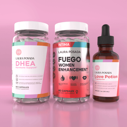 Combo Triple Acción Vitalidad Sexual Femenina: Enciende el Deseo, Reduce Resequedad Vaginal,  Aumenta el Placer